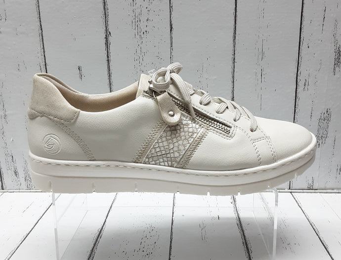 REMONTE - D5820-81 - LACE UP/ZIP TRAINER - Off White Multi