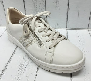 REMONTE - D5820-81 - LACE UP/ZIP TRAINER - Off White Multi