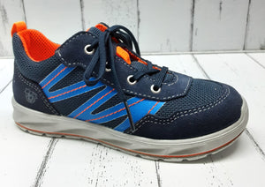 RICOSTA - 2100802/180 - PHIL - (Medium) Lace Up Trainer style Shoe - Ocean/Orange