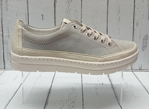 REMONTE - D5822-10 - LACE UP TRAINER - Cream/Blue