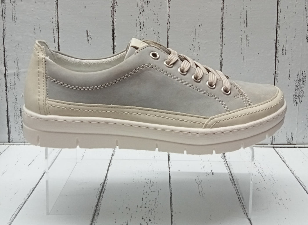 REMONTE - D5822-10 - LACE UP TRAINER - Cream/Blue