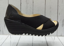 Load image into Gallery viewer, FLY London - YOMA307FLY - P501307000 - WEDGE PEEP TOE SHOE - Black