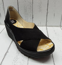 Load image into Gallery viewer, FLY London - YOMA307FLY - P501307000 - WEDGE PEEP TOE SHOE - Black