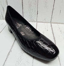Load image into Gallery viewer, RIEKER - 49260-02 - COURT SHOE - Black Crocodile