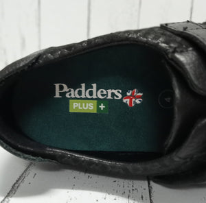 PADDERS - DAYNA - 362/38 - 2 STRAP SHOE (WIDE)  -  BLACK