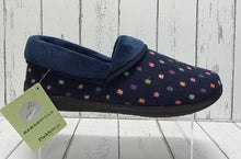 Load image into Gallery viewer, PADDERS - 460/4076 - MELLOW SLIPPER (Wide Fitting - 2E) - Navy Woven Spot