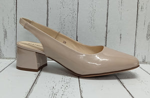 CAPRICE - 9-29500-20 423 - SLING BACK COURT SHOE - Beige Patent