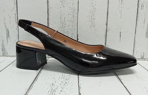 CAPRICE - 9-29500-20 018 - SLING BACK COURT SHOE - Black Patent