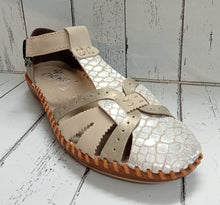 Load image into Gallery viewer, RIEKER - M1650-60 - STRAP SHOE/SANDAL - Beige/Gold Multi