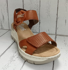RIEKER - 66474-24 - WEDGE SANDAL - Tan/Beige