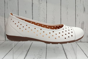 GABOR - RUFFLE - 24.169.21 - BALLET PUMP - Leather - White