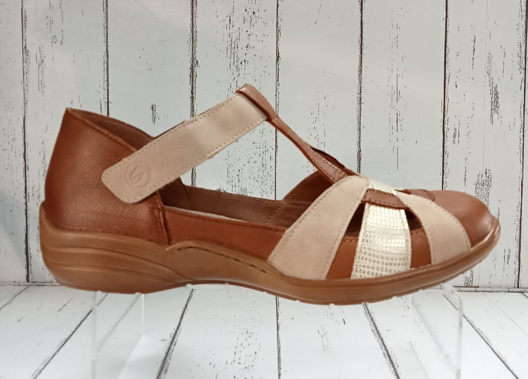 REMONTE - R7601-24 - STRAP SHOE/SANDAL - Tan Multi